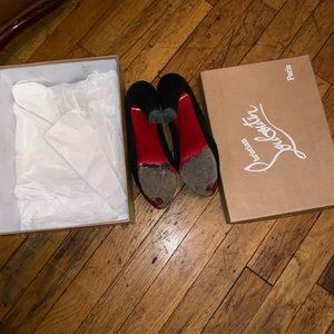 Christian Louboutin suede black pumps